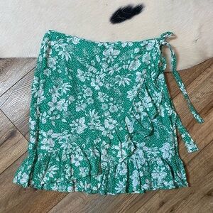 Mixit floral mini wrap skirt and ruffle hem